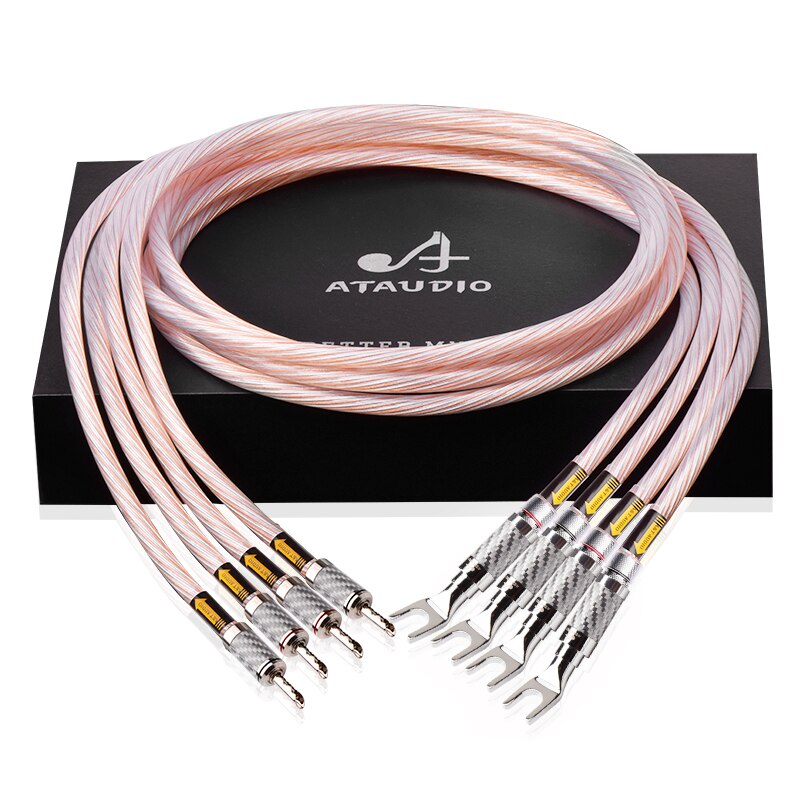 ATAUDIO One Pair Hifi Speaker Cable High Quality Copper and Silver