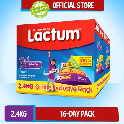 Lactum 6+ Plain 2.4kg Twin Pack (1.2kg x 2) Powdered Milk Drink for Children 6 Years Old and Above