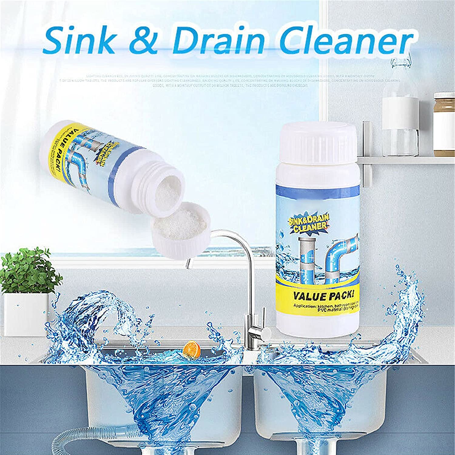 Powerful Sink And Drain Cleaner Powder, Drain Dredging Cleaning Agent, Fast  Foaming Drain Cleaner For Home Kitchen Bathroom Sink Drain Sewer, Cleaning  Supplies, Household Gadgets, Back To School Supplies - Temu