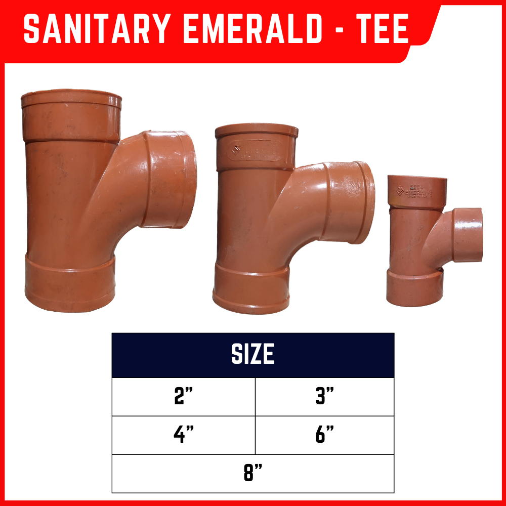 Sanitary PVC Fittings Emerald Tee (Sizes 2",3",4") Sold per pc Lazada PH