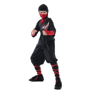 Cậu bé Rồng Đỏ Totem Ninja Trang phục Cosplay Trang phục Trẻ em Nhật Bản Halloween Đầy đủ thumbnail