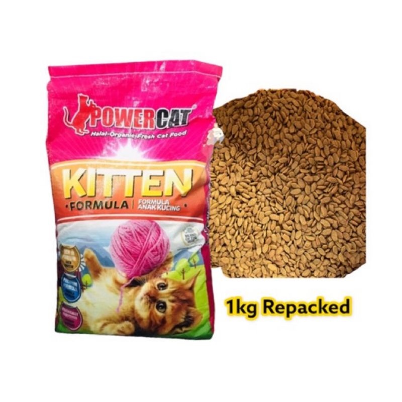 POWERCAT KITTEN/ POWERCAT ADULT HALAL ORGANIC 1 KILO REPACKED CAT FOOD Lazada PH