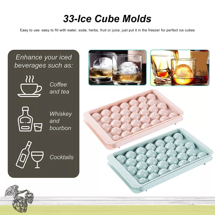 Round Ice Cube Tray Ball Maker Mold For Freezer With Container Mini Circle  Ice Cube Tray Making 99pcs Sphere Ice Chilling Cocktail Whiskey Tea Coffee