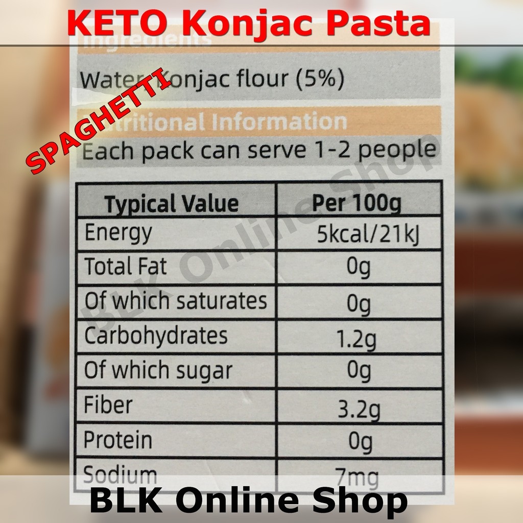 KETO KONJAC / SHIRATAKI PASTA SPAGHETTI NOODLES 270G (LOW CARBOHYDRATES