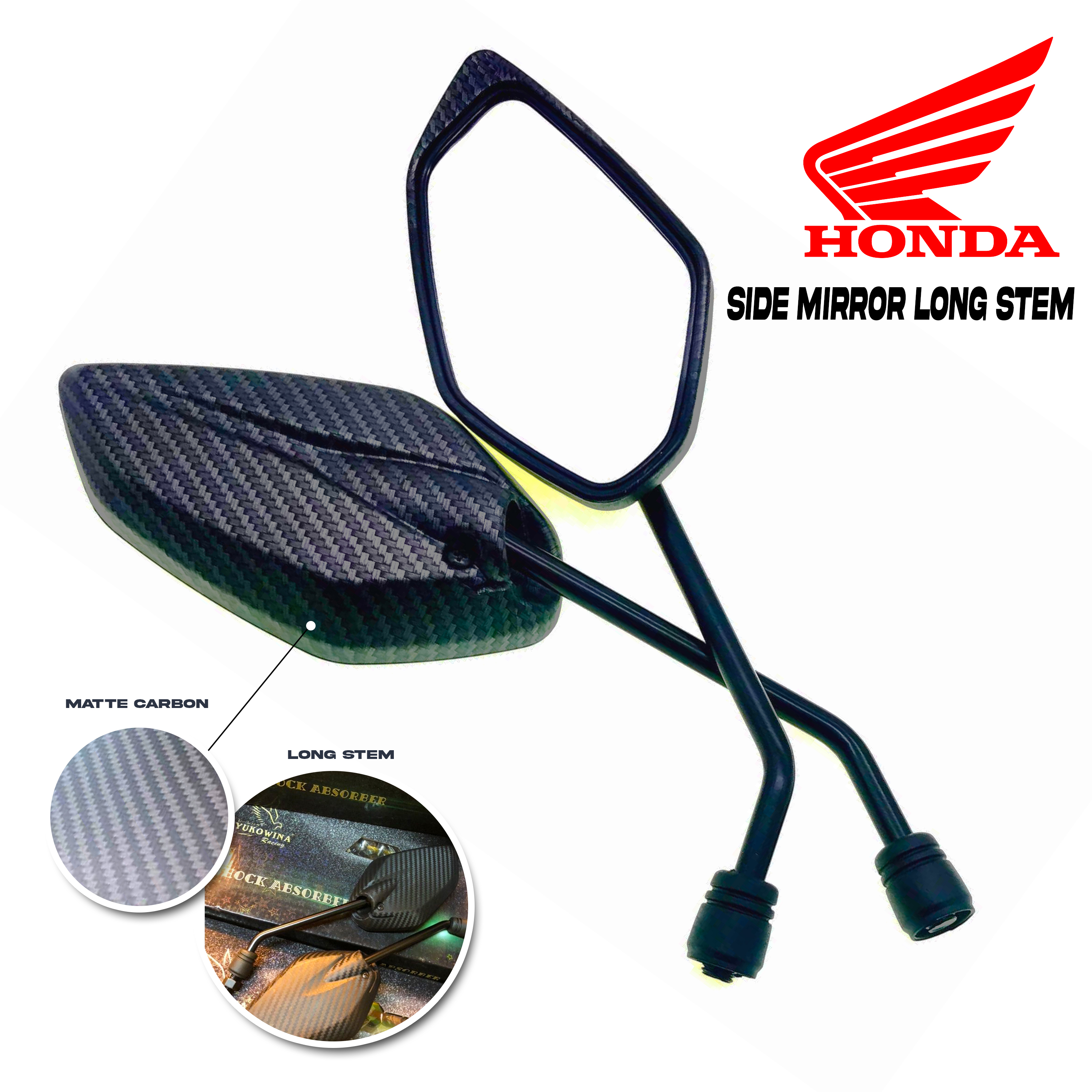 HONDA PCX 160 Side Mirror Long Stem Carbon COD Lazada PH