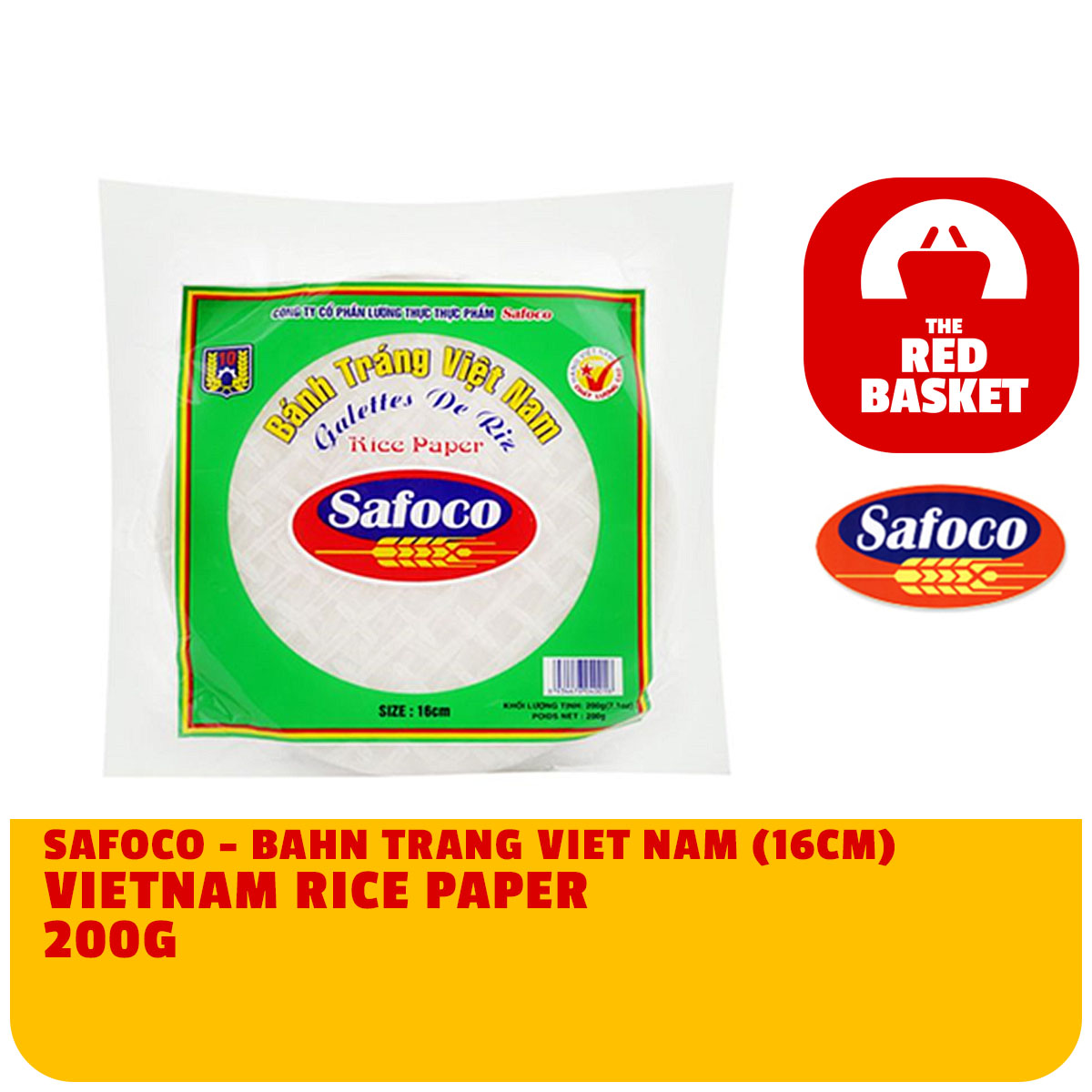 SAFOCO – BAHN TRANG VIET NAM (16CM) VIETNAM RICE PAPER 200G X 1PC ...