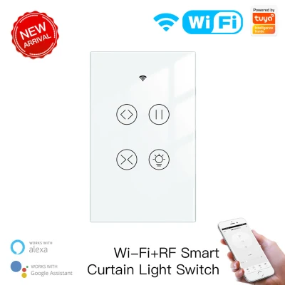 Ammon--Ready Stock Tuya Smart WiFi RF Glass Panel Curtain Light Touch Switch Smart Life App Remote Control