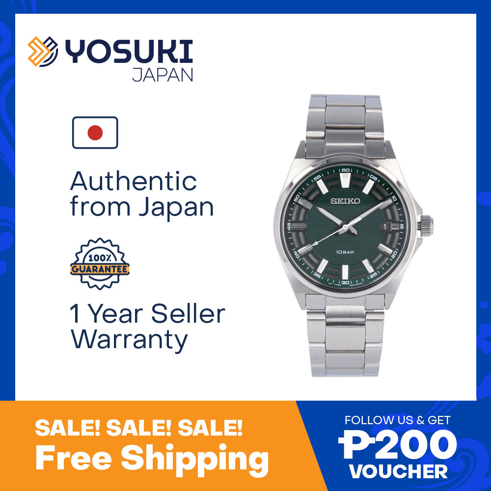 SEIKO Quartz SUR503P Green Date Silver Stainless Wrist Watch For Men from  YOSUKI JAPAN / SUR503P ( SUR503P S SUR5 SUR50 ) 10SALE3 | Lazada PH