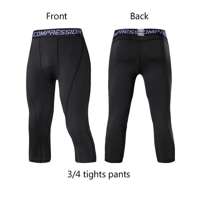 Men's Fitness Running Compression Pants Lycra Trousers Tights