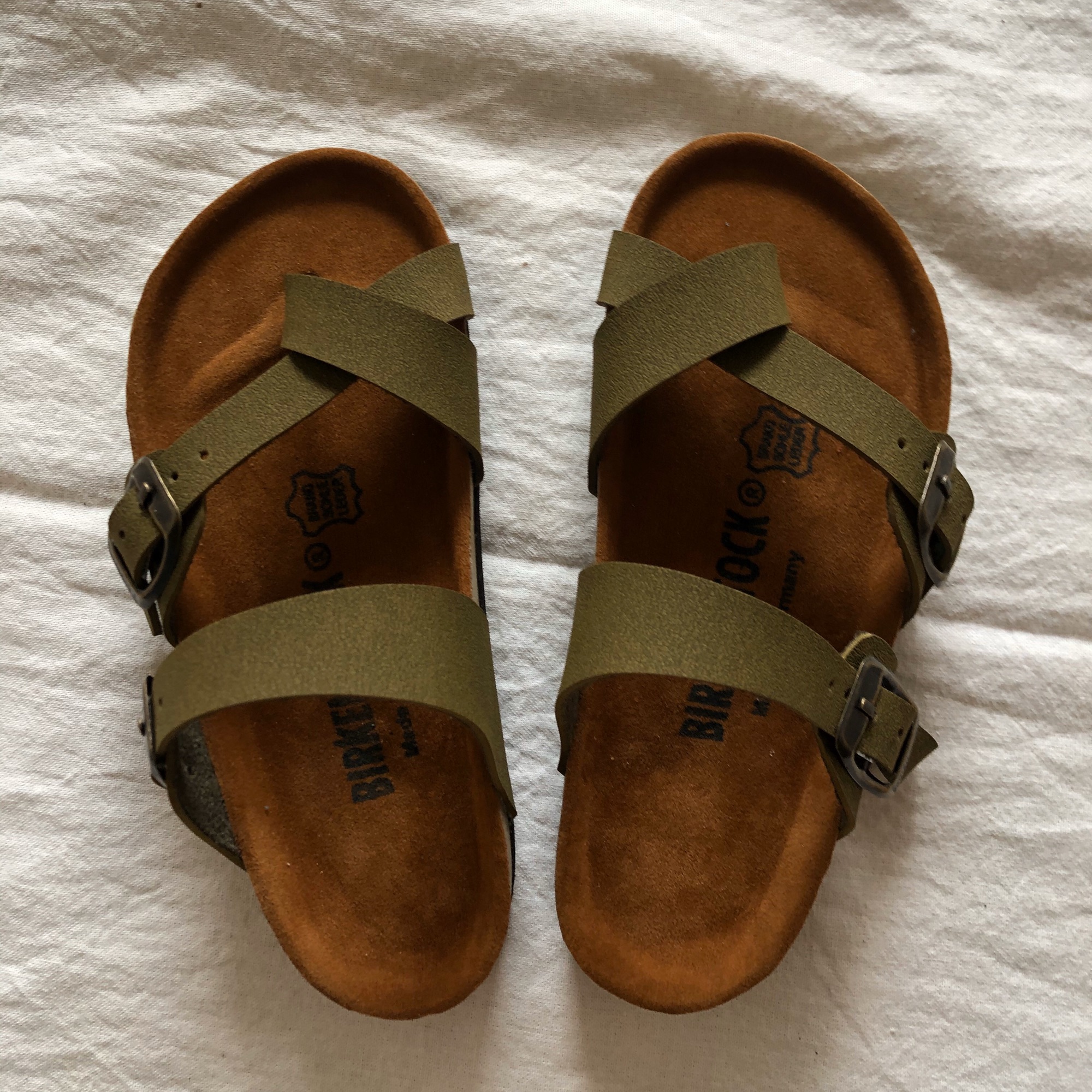 army green rubber birkenstocks