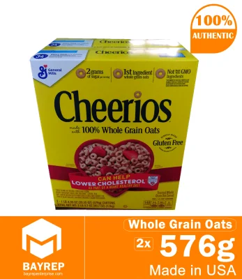 General Mills Cheerios Cereal | 100% Grain Oats | Gluten Free, 2-Pack 576g Each