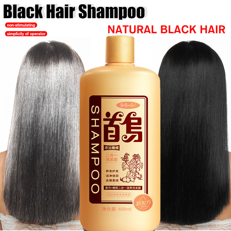 White hair covering shampoo 408ml Polygonum multiflorum shampoo, gray