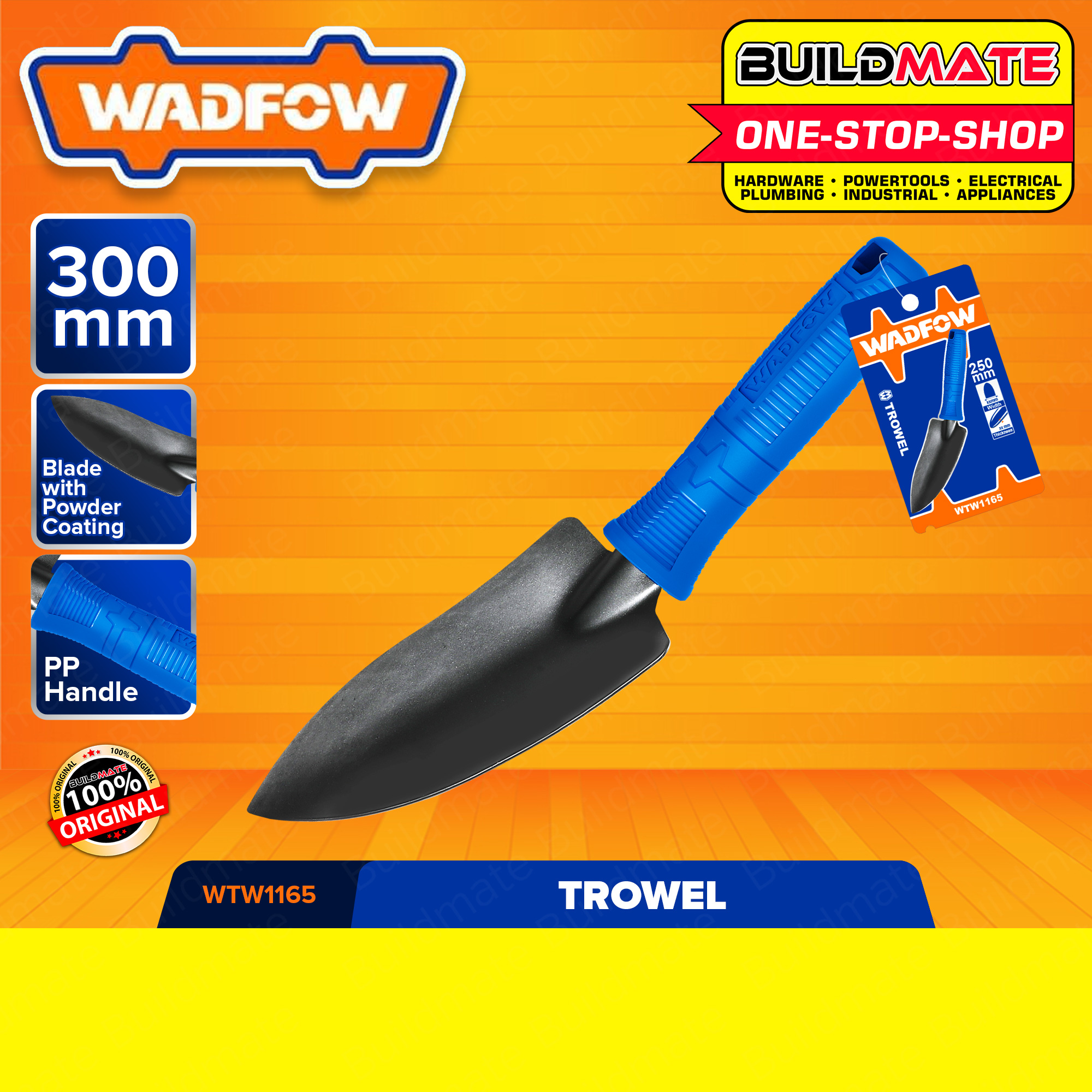 WADFOW 300mm Garden Plant Trowel Shovel For Gardening Garden Hand Shovel Blade With Powder