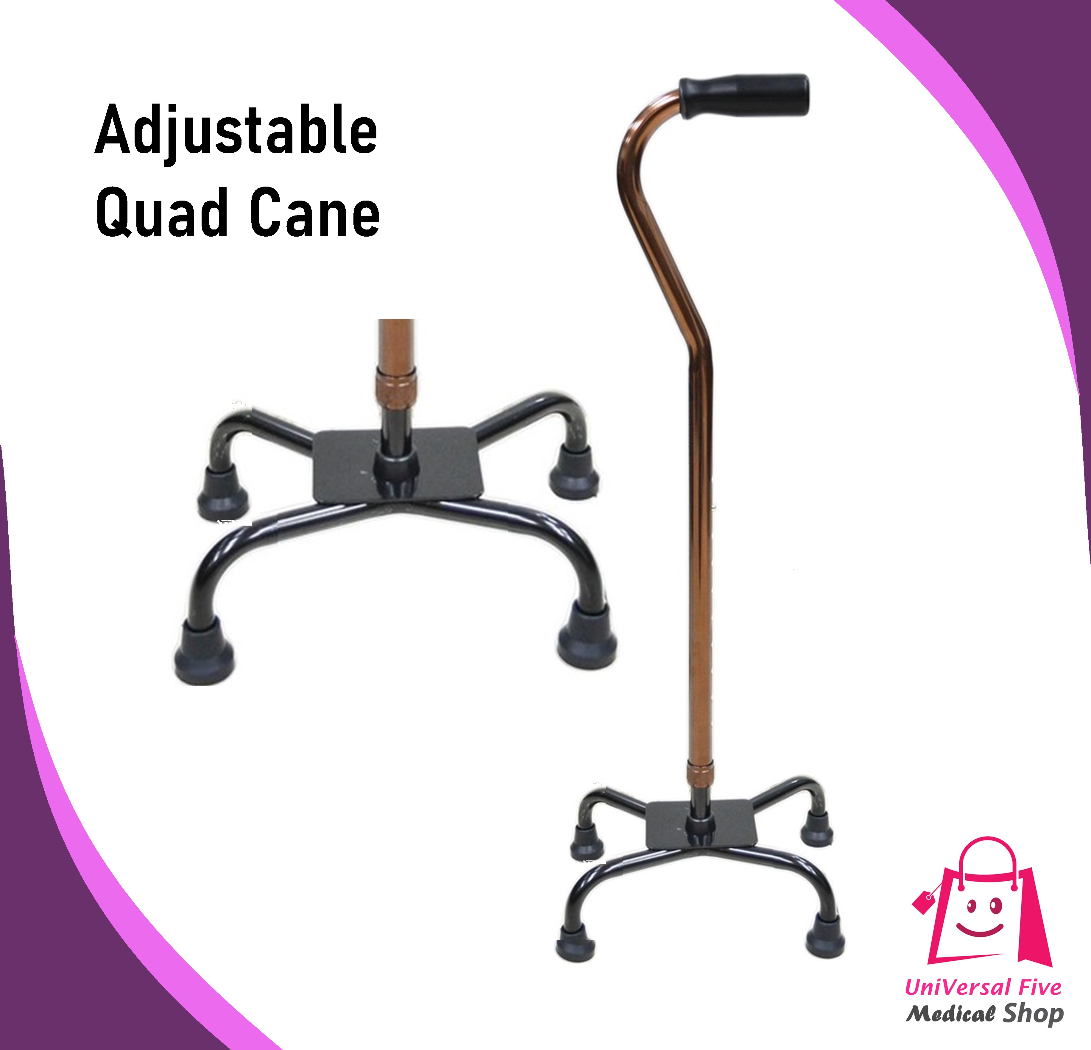 Quad Cane Adjustable Quad Cane for Adult Heavy Duty Quad Cane Ultra Light Mobility Aid also