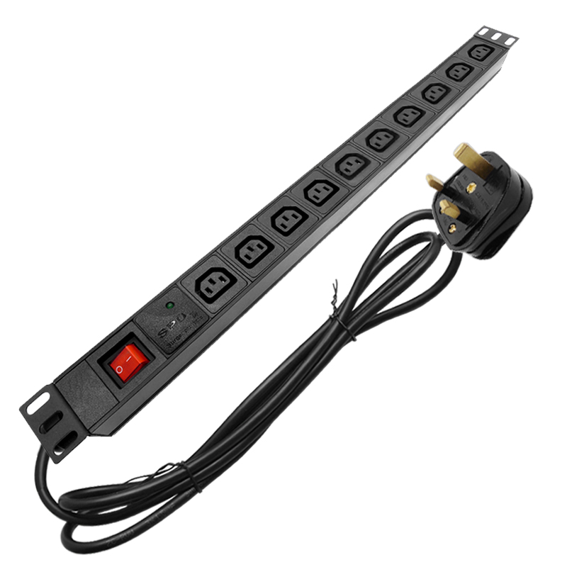PDU Power Distribution Unit Power Strip 10 Slot C13 Outlets Surge