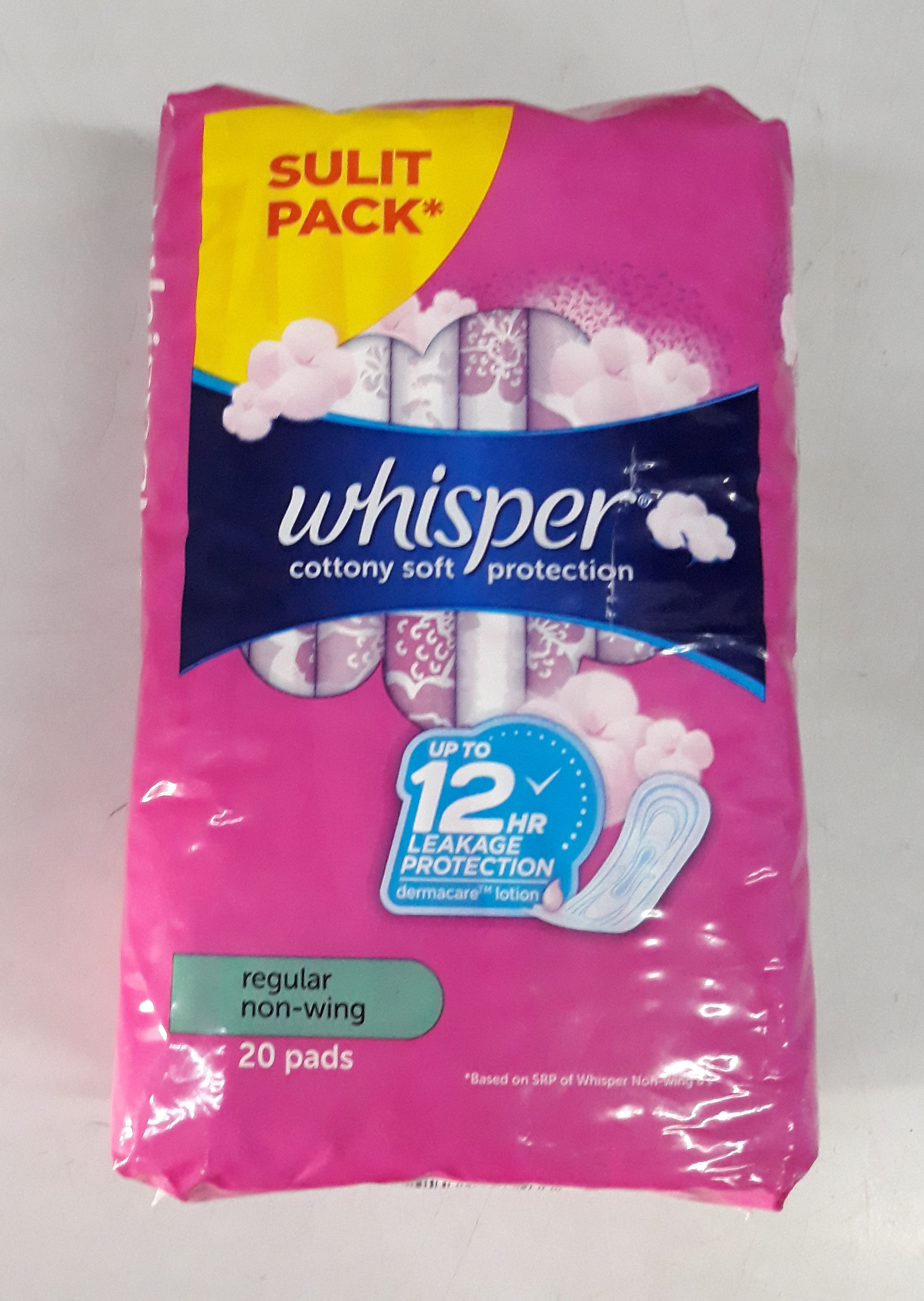Whisper Sulit Pack - Regular Non-Wing (20 pads)pink