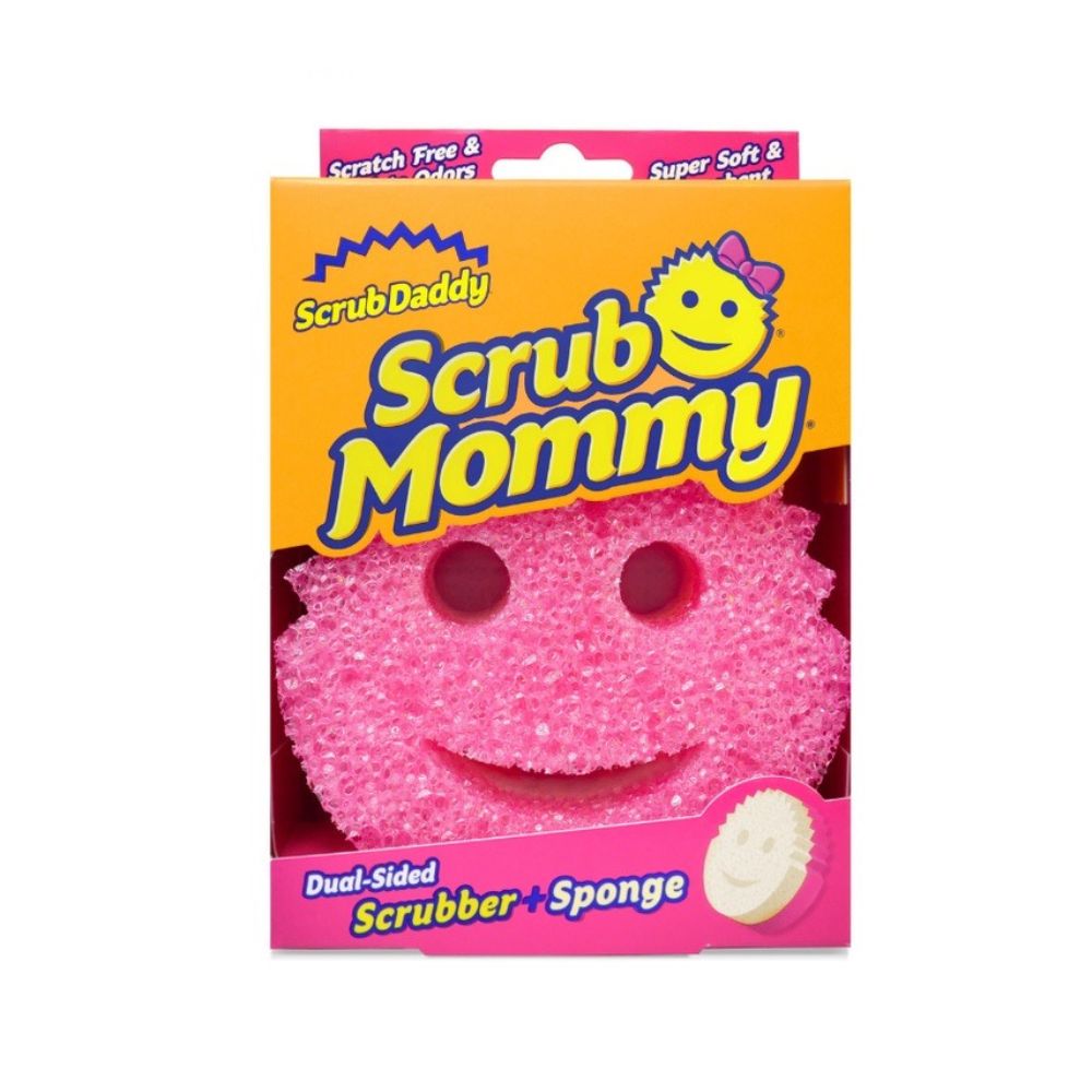 Scrub Mommy Dual Sided Scrubber + Pink Sponge