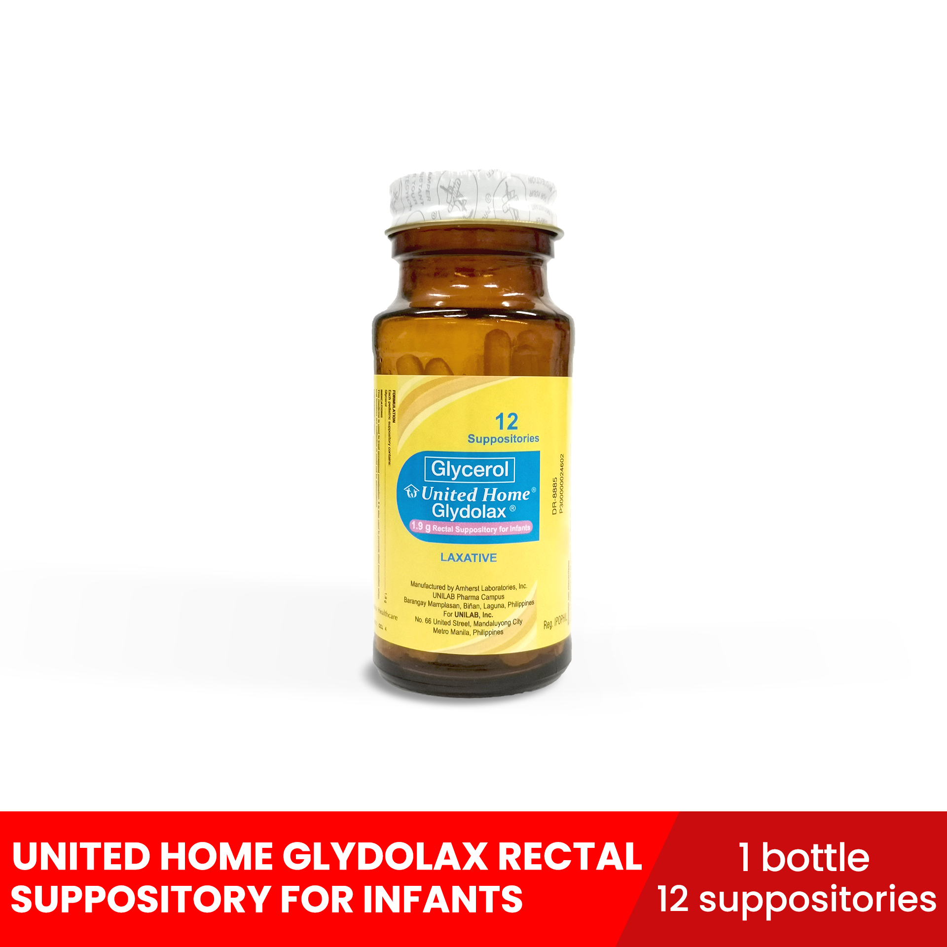 UNITED HOME Glydolax Rectal Suppository for Infants x 1 bottle (For the