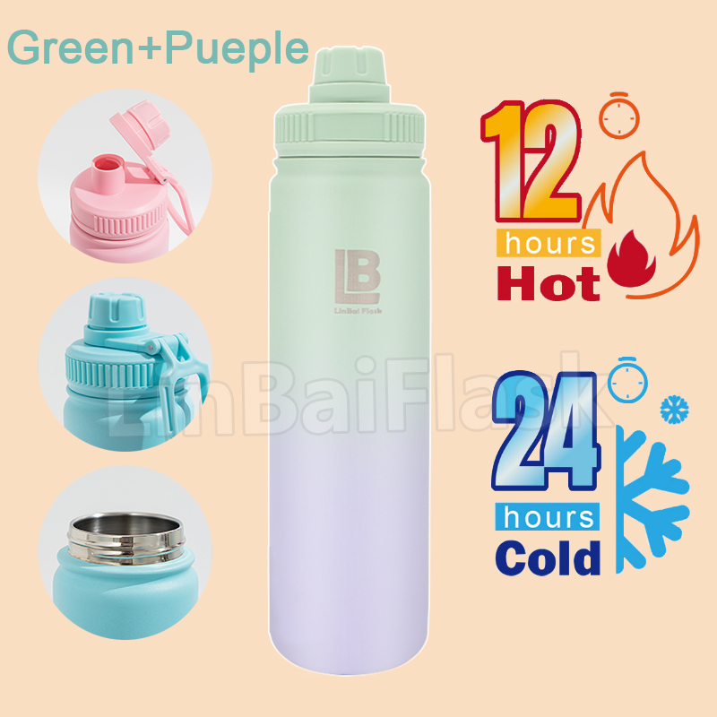 Linbai Flask 22oz/800ml Insulated Tumbler Water Bottle Hot And Cold ...