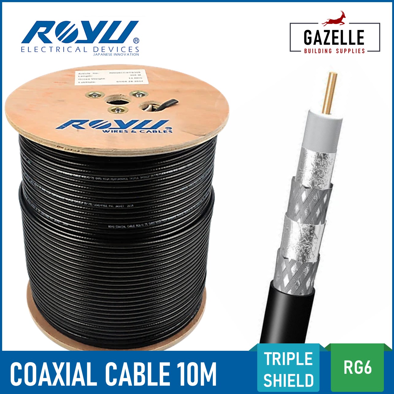 Cable Coaxial Rg6 Negro Televisión Tdt, Parabólica 7 Metros | Cuotas Sin Interés