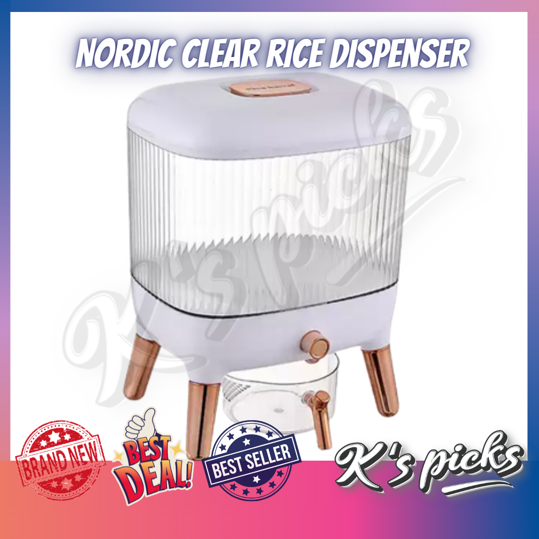 [K's Picks] NORDIC CLEAR RICE DISPENSER Modern Rice Container
