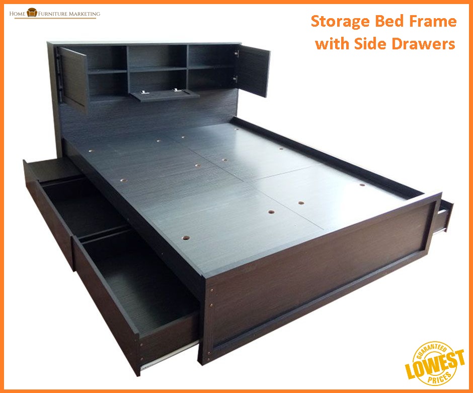 Bed Frames With Drawers, Elevated Twin Bed Frames With Storage Drawers In Philippines