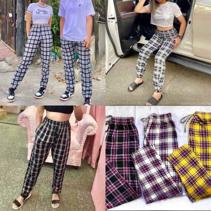 NEW ARRIVAL] KILY Checkered Pants for Women Pranela Bell Drape Pnats  19A0012