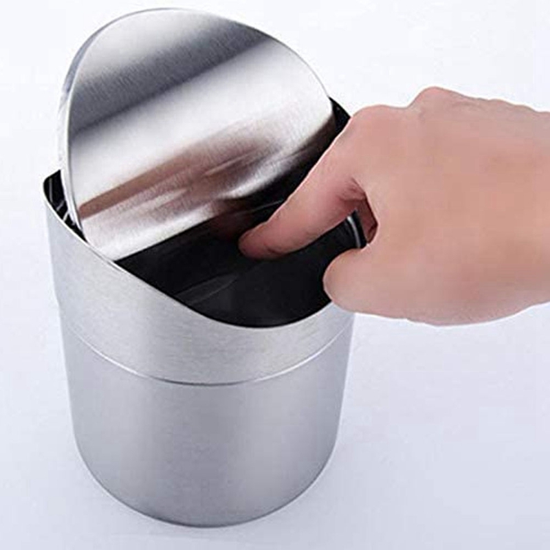 Mini Trash Can for Desk with Lid Desktop Trash Can Small Tiny Countertop Trash Bin Can for Office Bathroom Kitchen