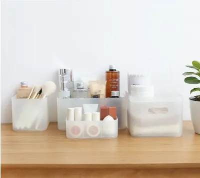 Muji Inspired Organizers Containers, Stackable, Minimalist - Set of 3 (Small, Medium, Large)