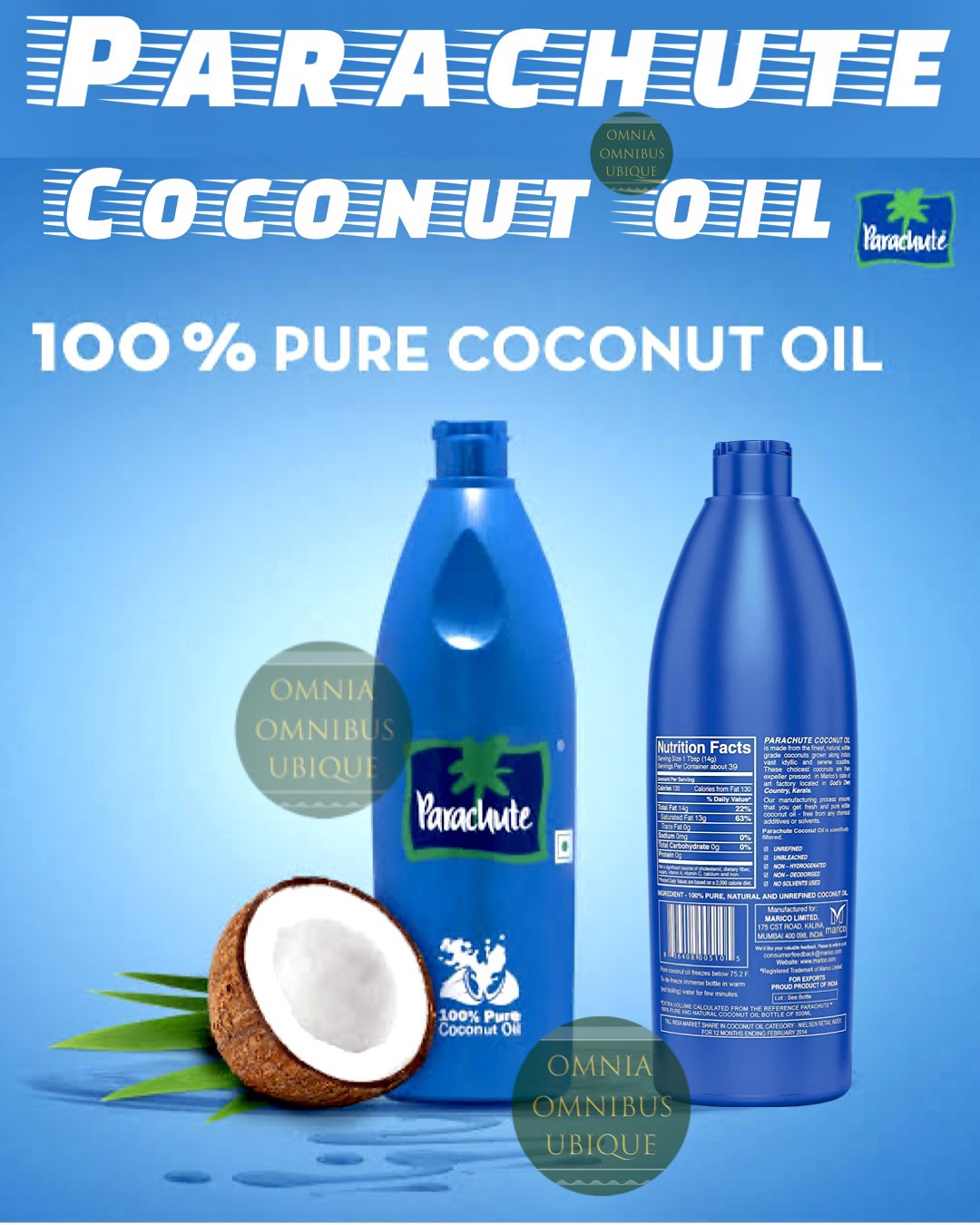 ️ PARACHUTE COCONUT OIL 100 Pure & Natural Hair Oil, Unrefined