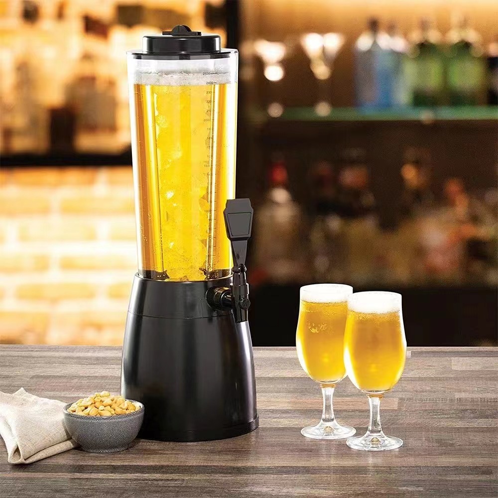 3L/100oz Beer Tower Dispenser Beverages Cold Juice Drink Bar Party w/ Ice  Tube