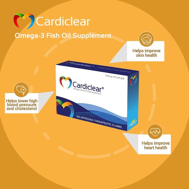 [ For Lower Cholesterol and Blood Pressure ] Cardiclear Omega3 Fish Oil (30 Softgels) health