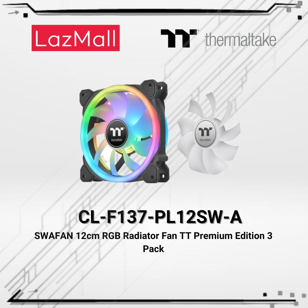 CL-F137-PL12SW-A Thermaltake SWAFAN 12cm RGB Radiator Fan TT