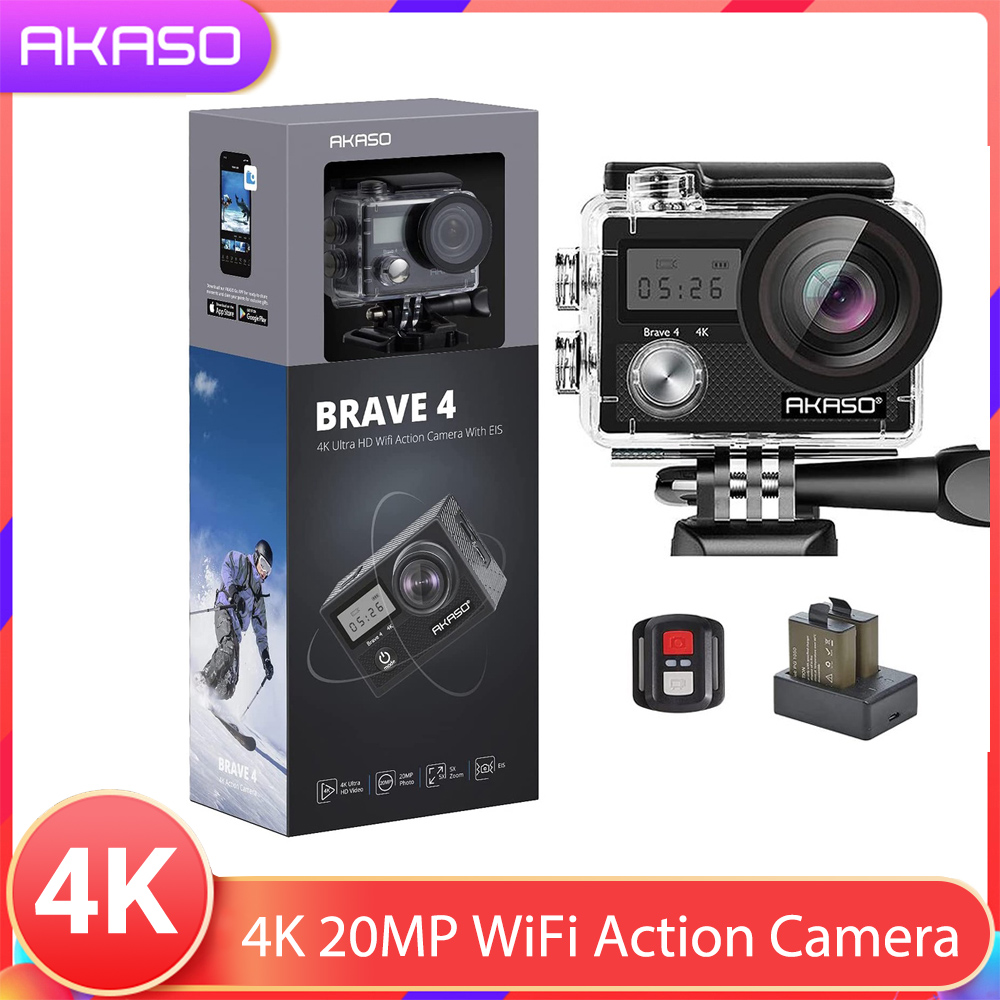 Dual Screens】AKASO Brave Pro Action Camera 4K 20MP Action Cam