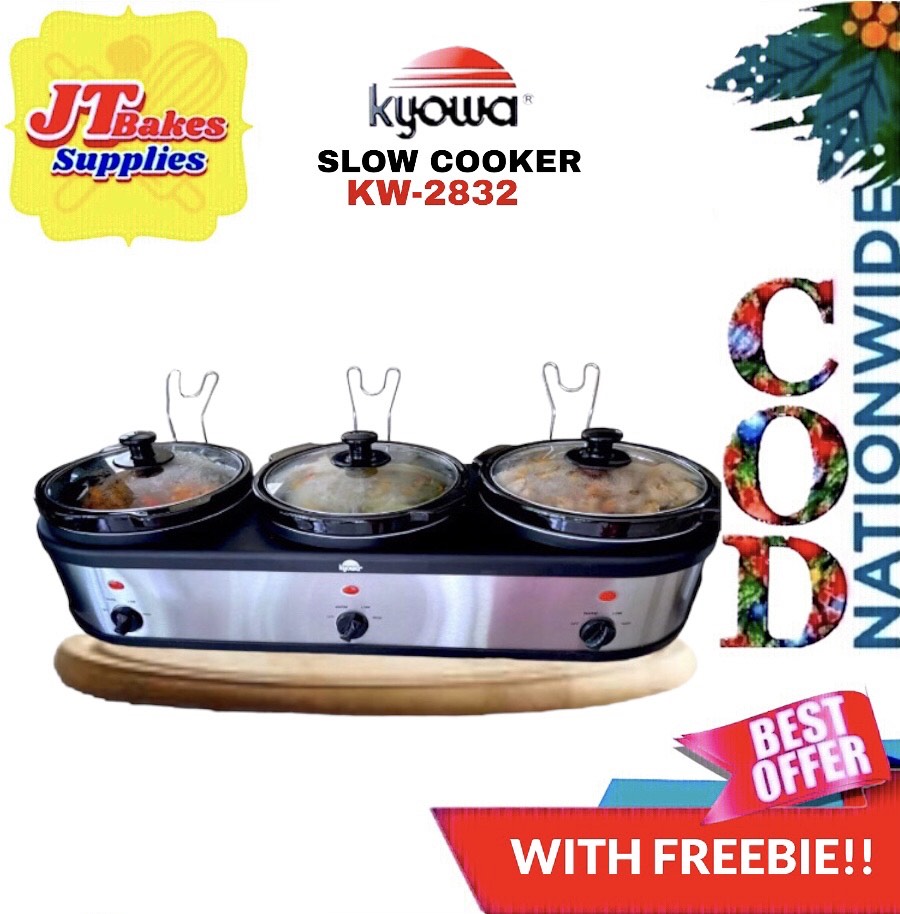 Kyowa Slow Cooker 3x2.5 Liters Capacity KW2832 ceramic pot Glass cover
