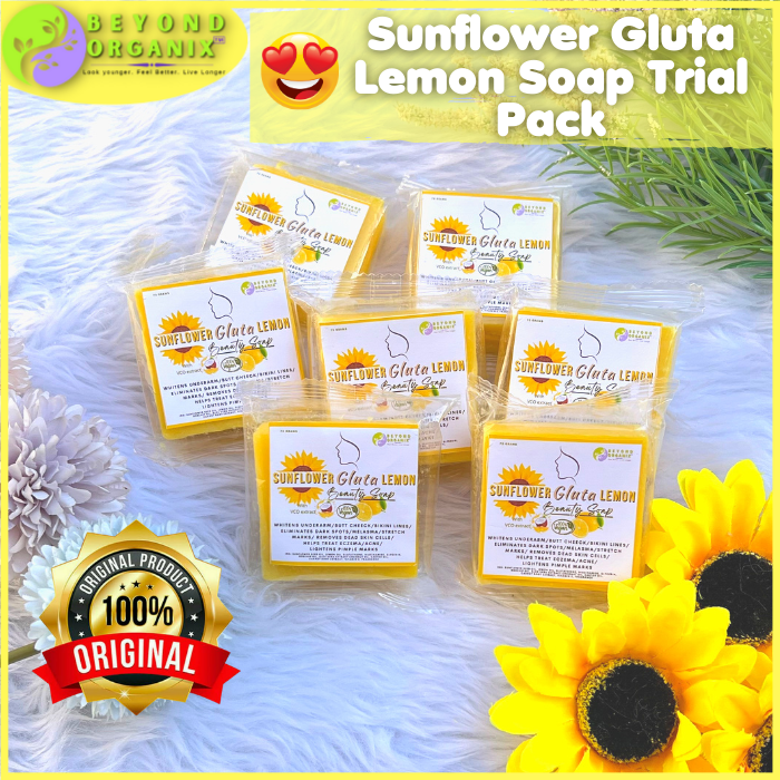 Sunflower Gluta Lemon Soap TRIAL PACK/ 70G ONLY (Pimple & stretch mark care, inguinal & armpit lightener)
