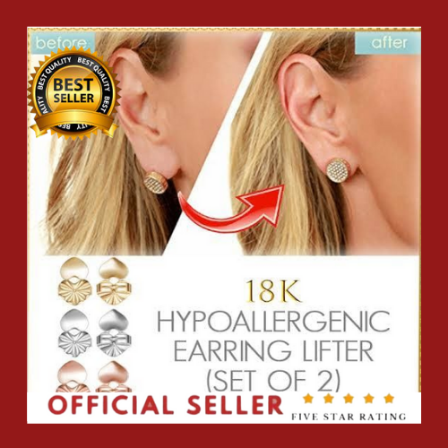 1 Set & Sterling Silver Ear Lift Set 2 set 3 Sets Butterfly Hypoallergenic Adjustable Earring Lifter Set: 18K Gold Plated : Great for Ear ring Back for Sagging Ear Lobe