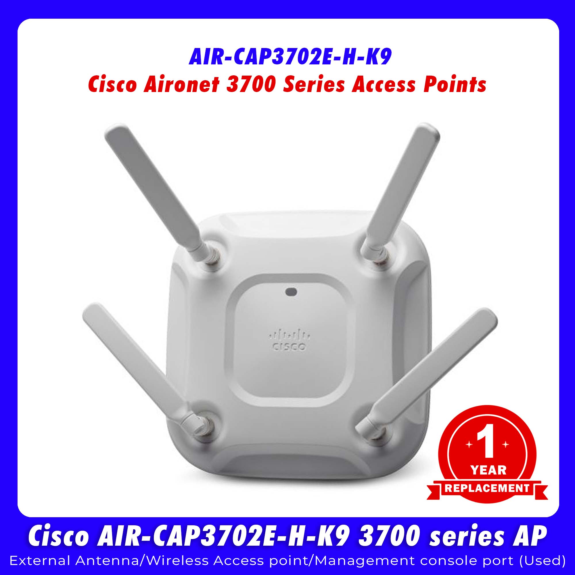 Cisco AIRCAP3702EHK9 3700 series AP/External Antenna/Wireless Access