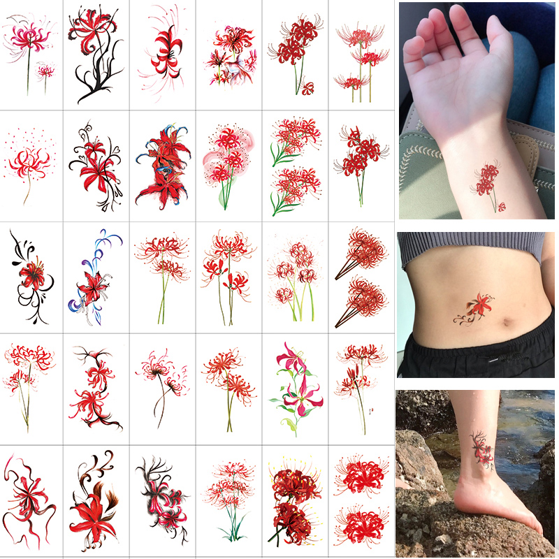 Red Spider Lily Tattoo Designs and Ideas For Women in 2023  Lily tattoo  design Red flower tattoos Red tattoos