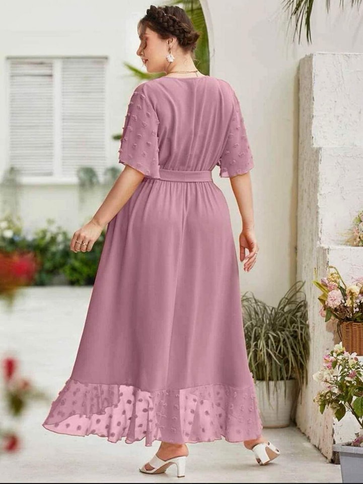 PLUS SIZE FORMAL OLD ROSE DRESS/ FORMAL DRESS/ WEDDING DRESS/ WEDDING  OCCASION