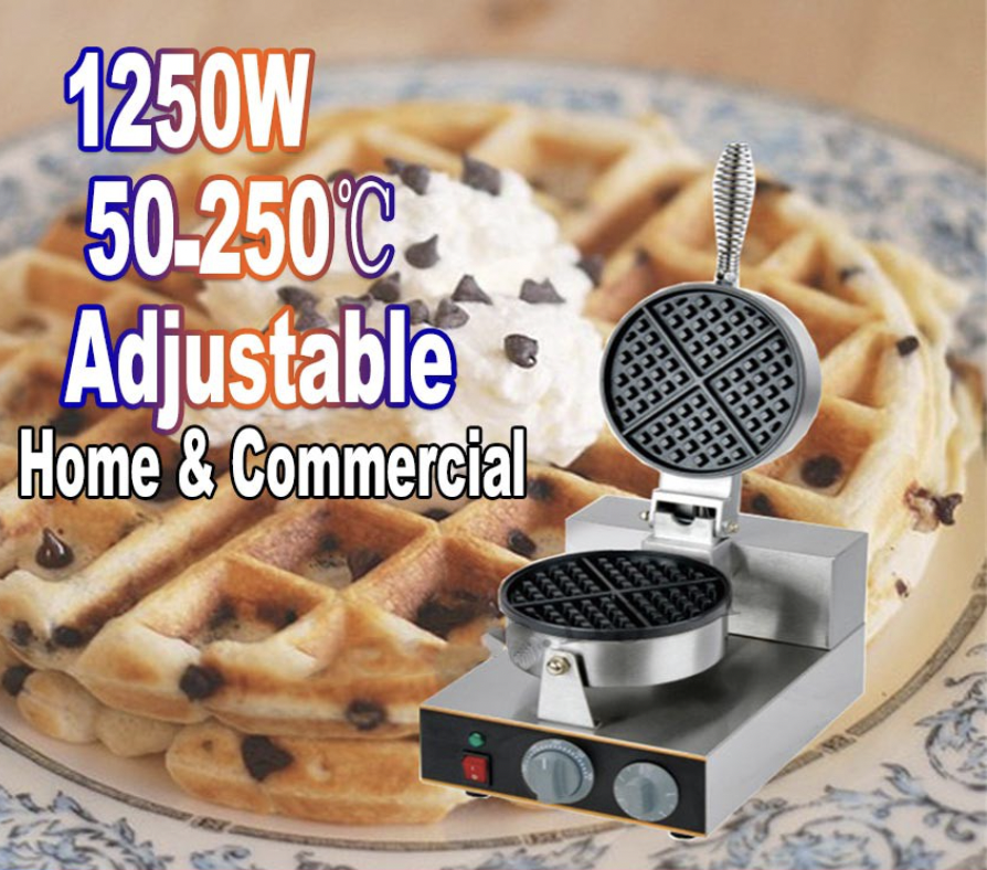 Single Head Electric Waffle Maker Temperature Adjustable Nonstick