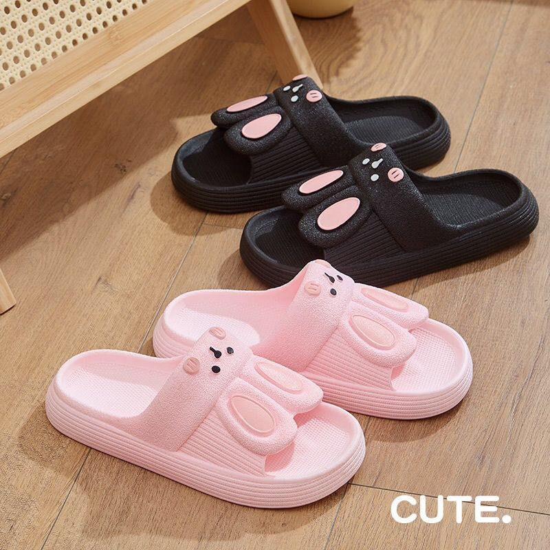 Cooky. Women's New Rabbit Slippers Cartoon Soft Sole Comfortable Female  Sandals Home Bathroom Female Slides