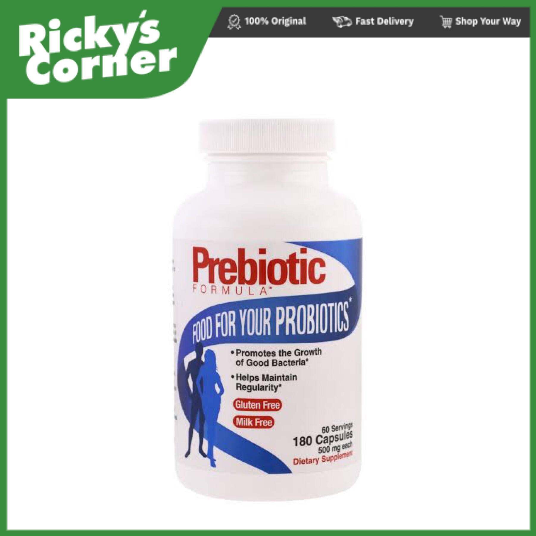 Health Plus Prebiotic Formula Food For Your Probiotics 180 Caps Promotes The Growth Of Good