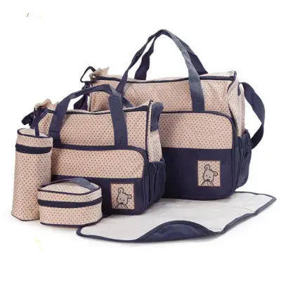 Keimav 5-piece Baby Changing Diaper Nappy Bag Handbag Multifunctional Bags Set (Blue)