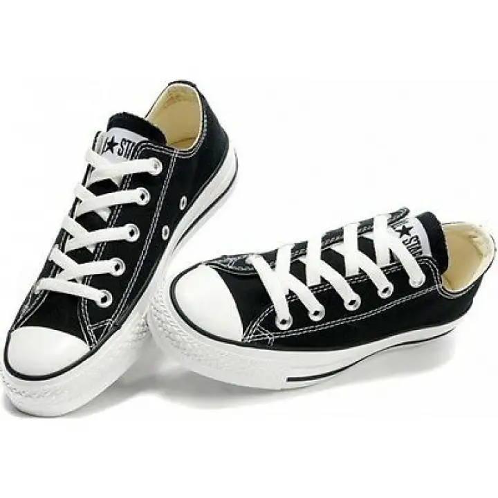 converse low cut black and white