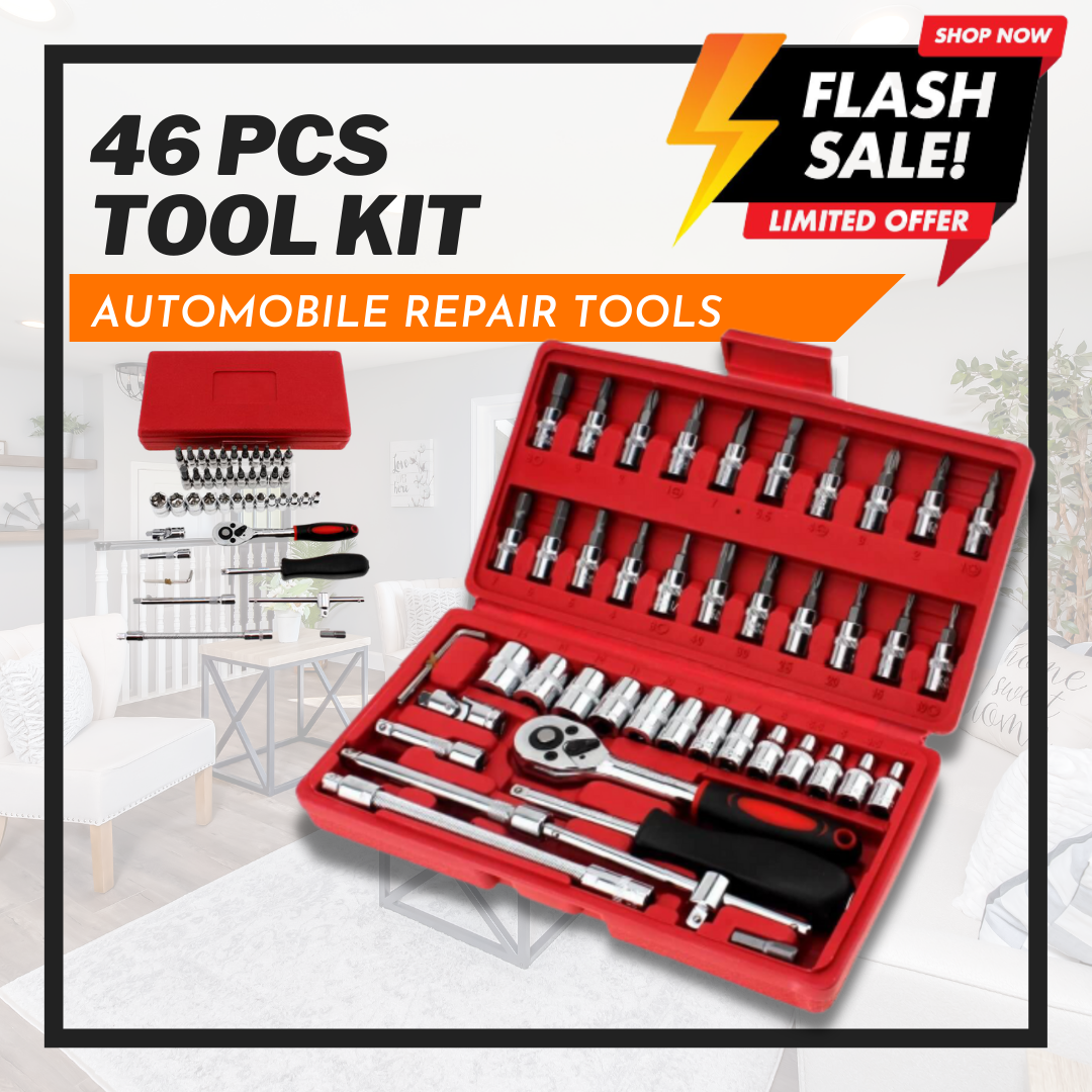 Original 46pcs Tool Box Car Motorcycle Repair Set Hand Tools Home