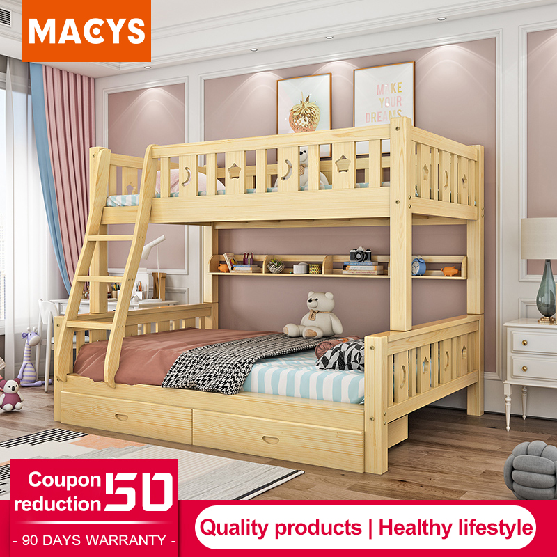 Macy Bunk Wooden Bed All Solid Wood High And Low Bed Crib Adult Child Bed Adult Dormitory Bed Bed Bunk Bed Choice Of Two Styles Lazada Ph