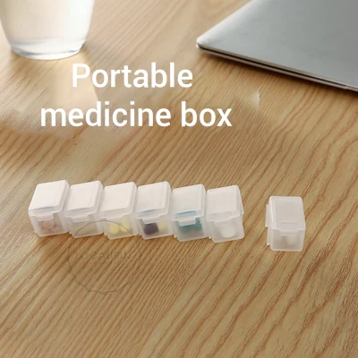 Locaupin Weekly Pill Organizer Portable Medicine Case Box Large Compartments Container Moisture-Proof Travel or Daily Use For Vitamins Supplement