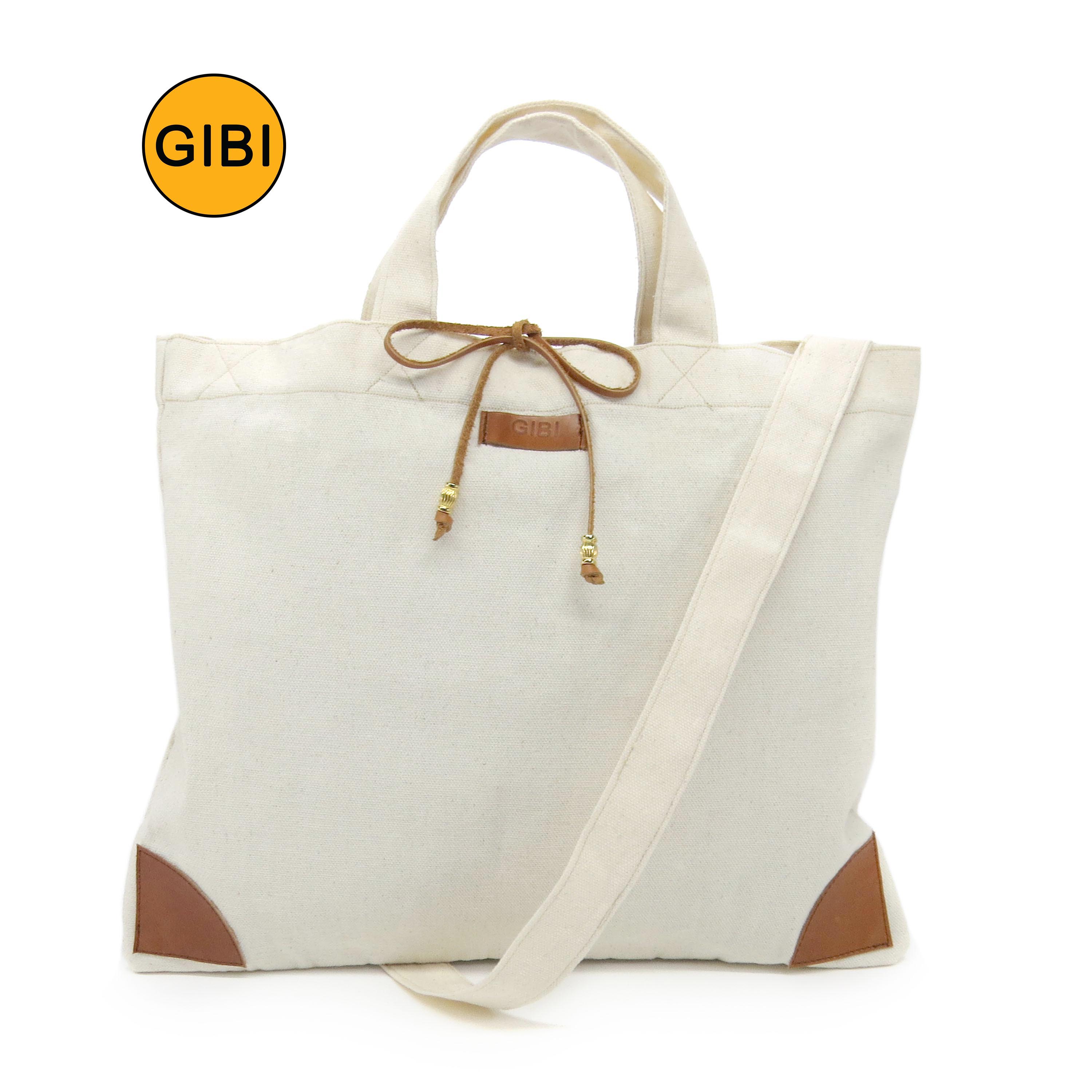 Canvas leather tote bag hotsell