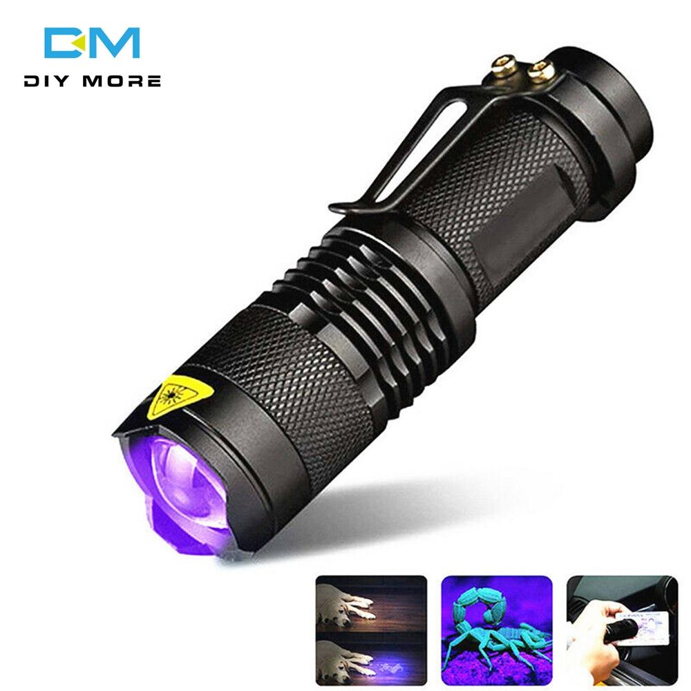 Original LED UV Flashlight Ultraviolet Torch With Zoom Function Mini UV